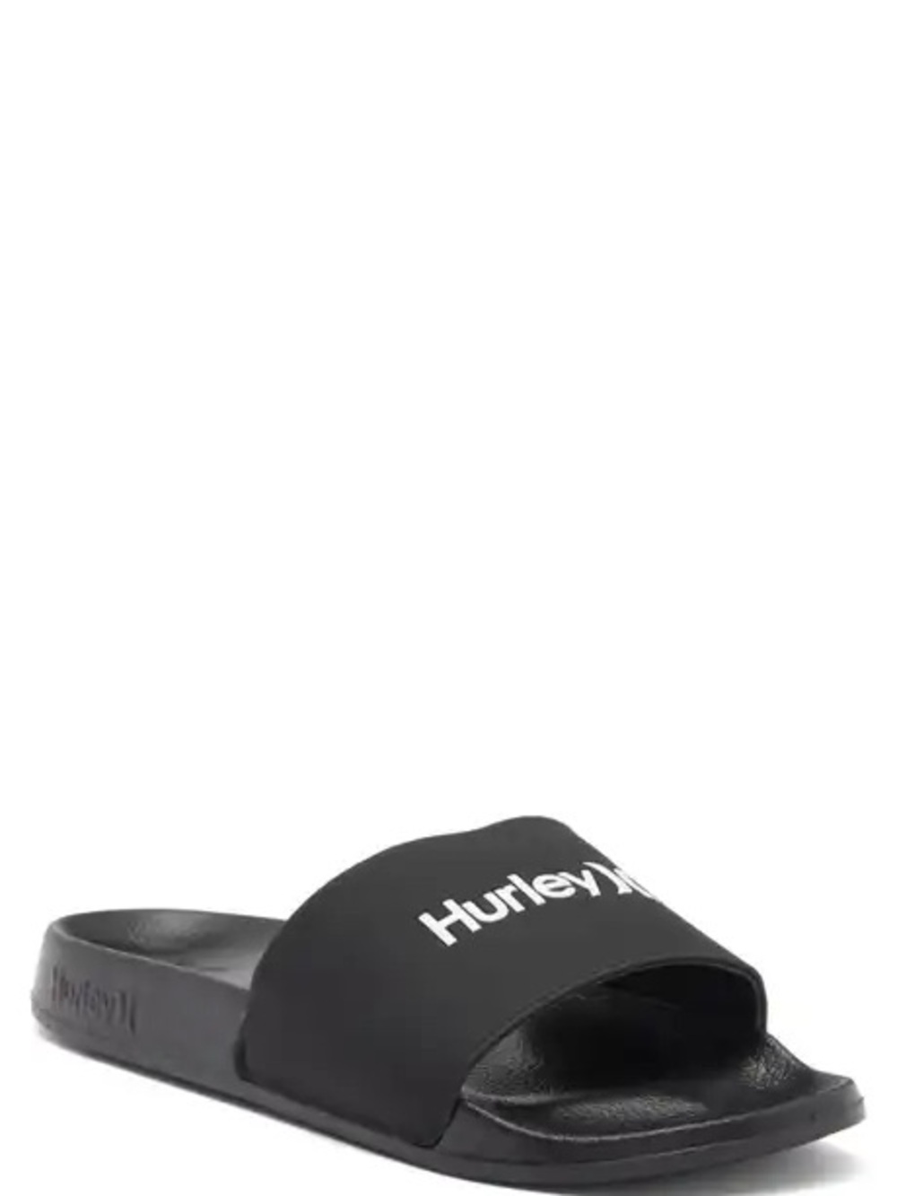 HURLEY Black & White Logo Slide Sandals